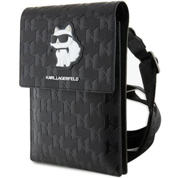 Karl Lagerfeld Saffiano Monogram Choupette Phone Bag, Black