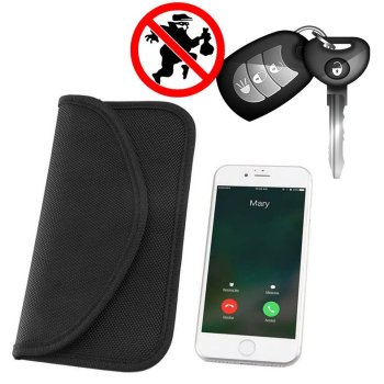 Vertical Signal Chest Radio Blocking Case Cover for Car Keys Mobile Phone 20 cm x 11 cm, Black