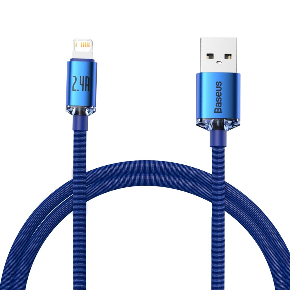 Baseus Crystal Shine USB to Lightning Cable 2.4A 1.2m Blue (0)