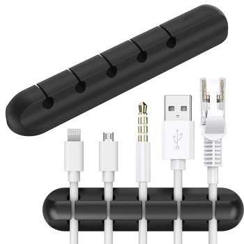Desk Cable Organiser Adhesive Cable Holder Organizer 5 slots
