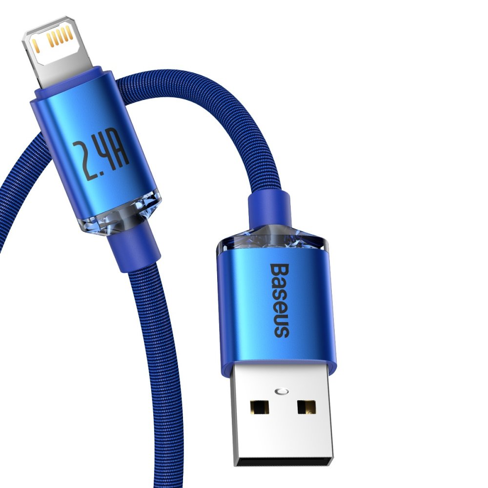 Baseus Crystal Shine USB to Lightning Cable 2.4A 1.2m Blue (1)