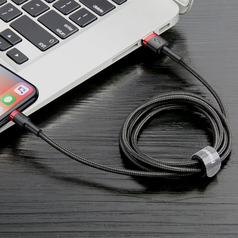 Baseus Cafule Data Charging Cable USB Apple iPhone Lightning 2A 3m, Black+Red (0)