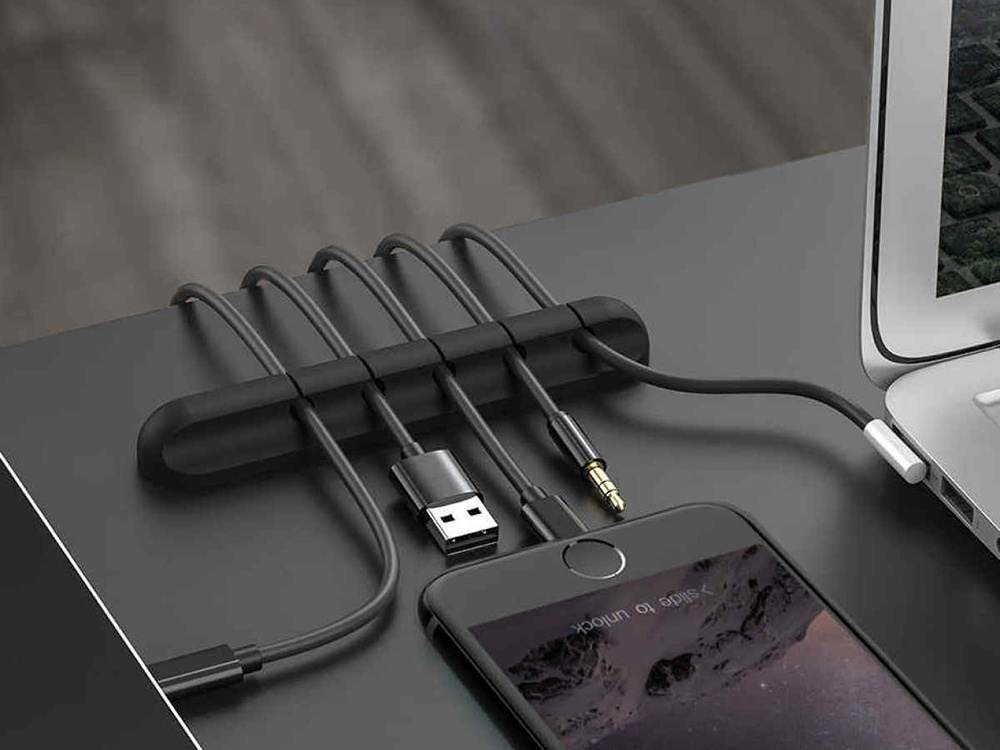 Desk Cable Organiser Adhesive Cable Holder Organizer 5 slots (2)