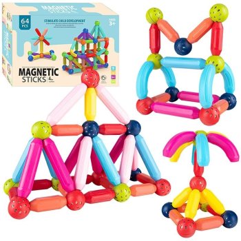 Large Magnetic Building Blocks 64-Piece Pro Set
