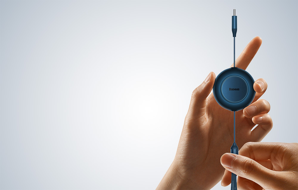 Baseus Bright Mirror 3in1 Data Charging Cable USB Type C / Apple iPhone Lightning / Micro USB, 3,5A, 1.1m, Blue (0)