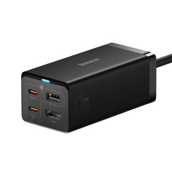 Baseus fast charger GaN5 Pro HUB HDMI 2 x USB-C / USB-A / HDMI 4K 30Hz 1.5m black + USB-C cable - USB-C 100W 40Gb/s...