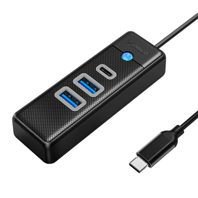 Orico Hub USB-C to 2x USB 3.0 + USB-C, 5 Gbps, 0.15m (Black) (0)