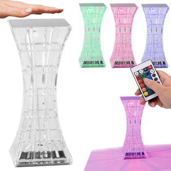 LED Crystal Table Night Lamp with RGB Lighting, USB, Remote Control