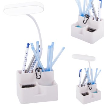 24 LED School Desk Lamp with Organizer, White