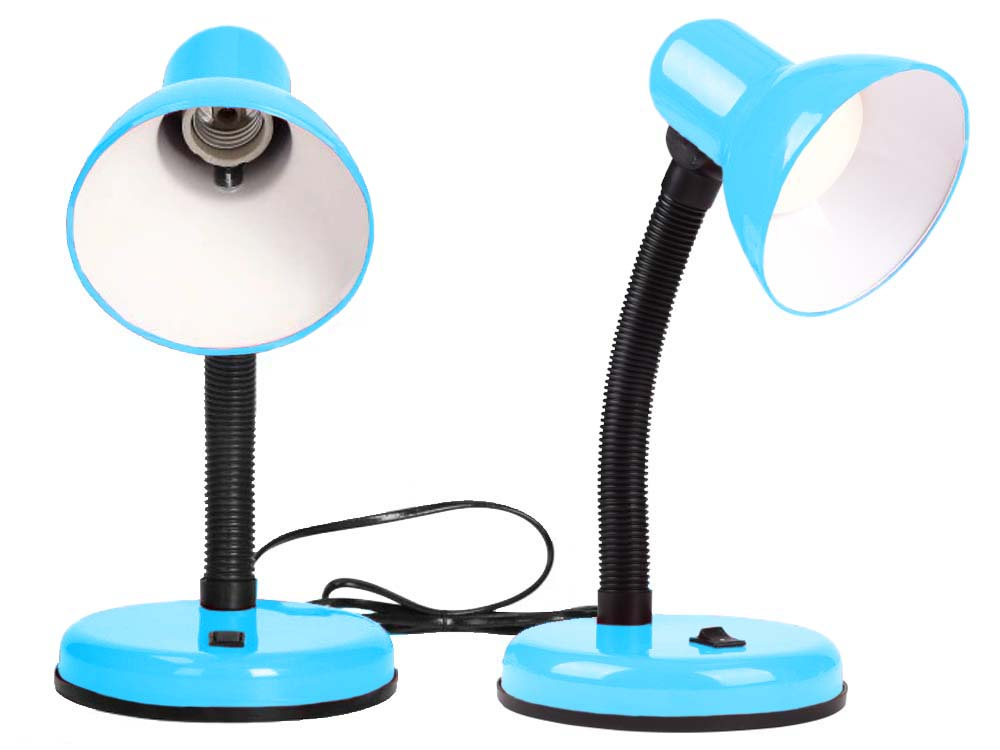 Adjustable School Desk Lamp with Flexible Arm, Blue (1)