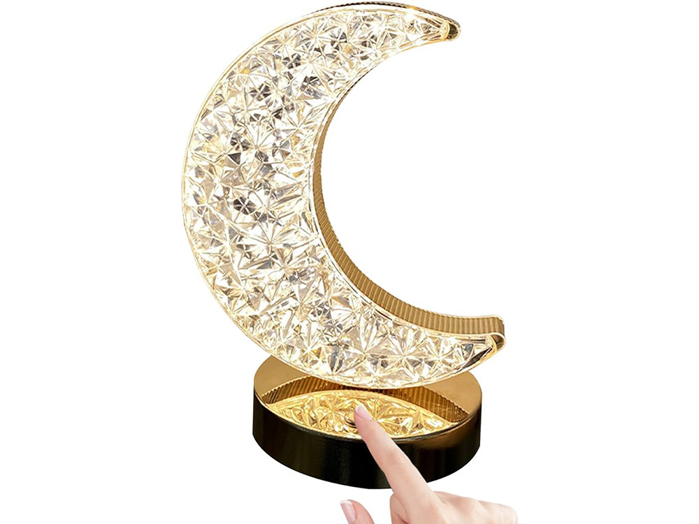 Moon-Shaped LED RGB Crystal Table Night Lamp with USB Charging (1)