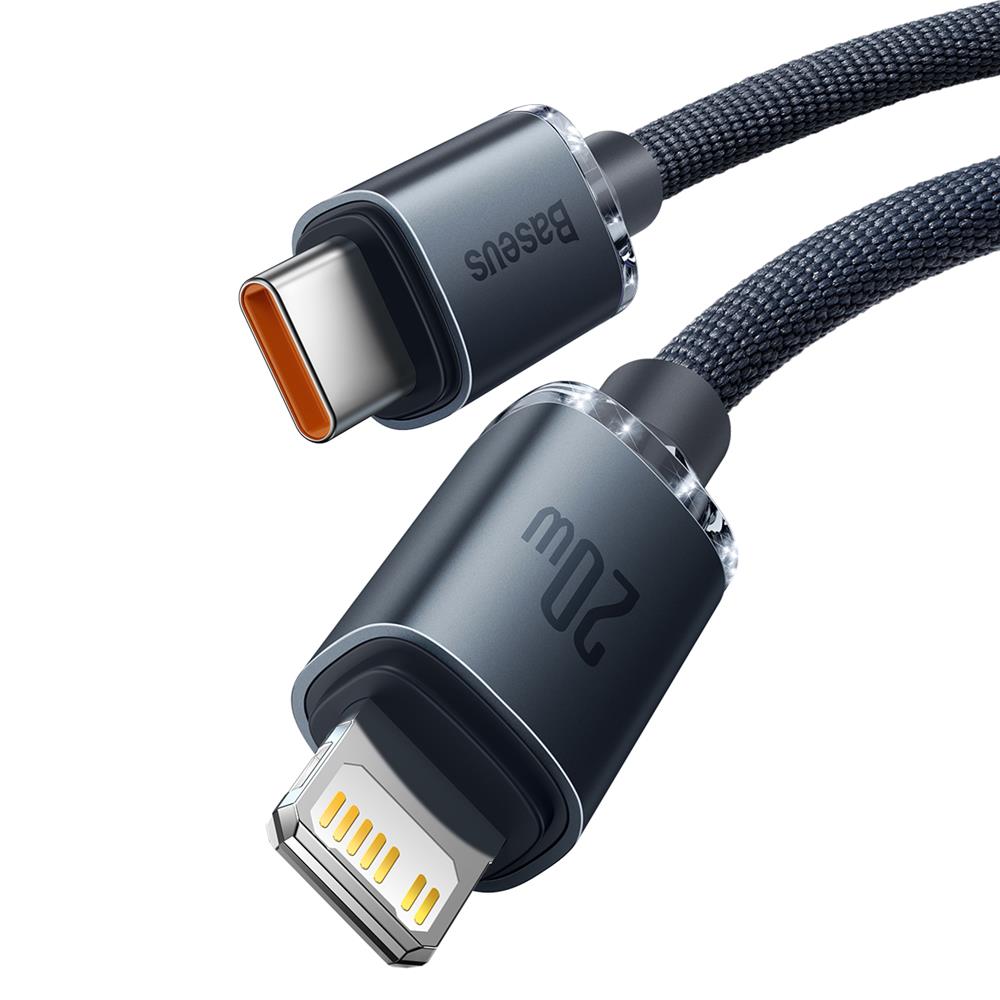 Baseus Crystal Shine USB Type C to Apple iPhone Lightning Data Charging Cable, PD, 20W, 1.2m, Black (0)