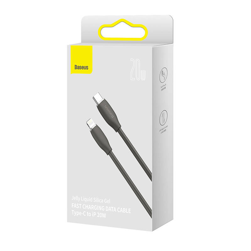 USB-C to Lightning Cable Baseus Jelly CAGD020001 20W 1.2m Black (3)