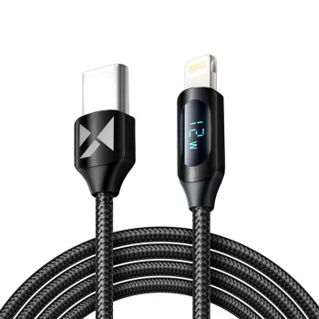 USB-C Cable - Lightning Wozinsky WUCLC2 with LED Display 36W 2m - Black