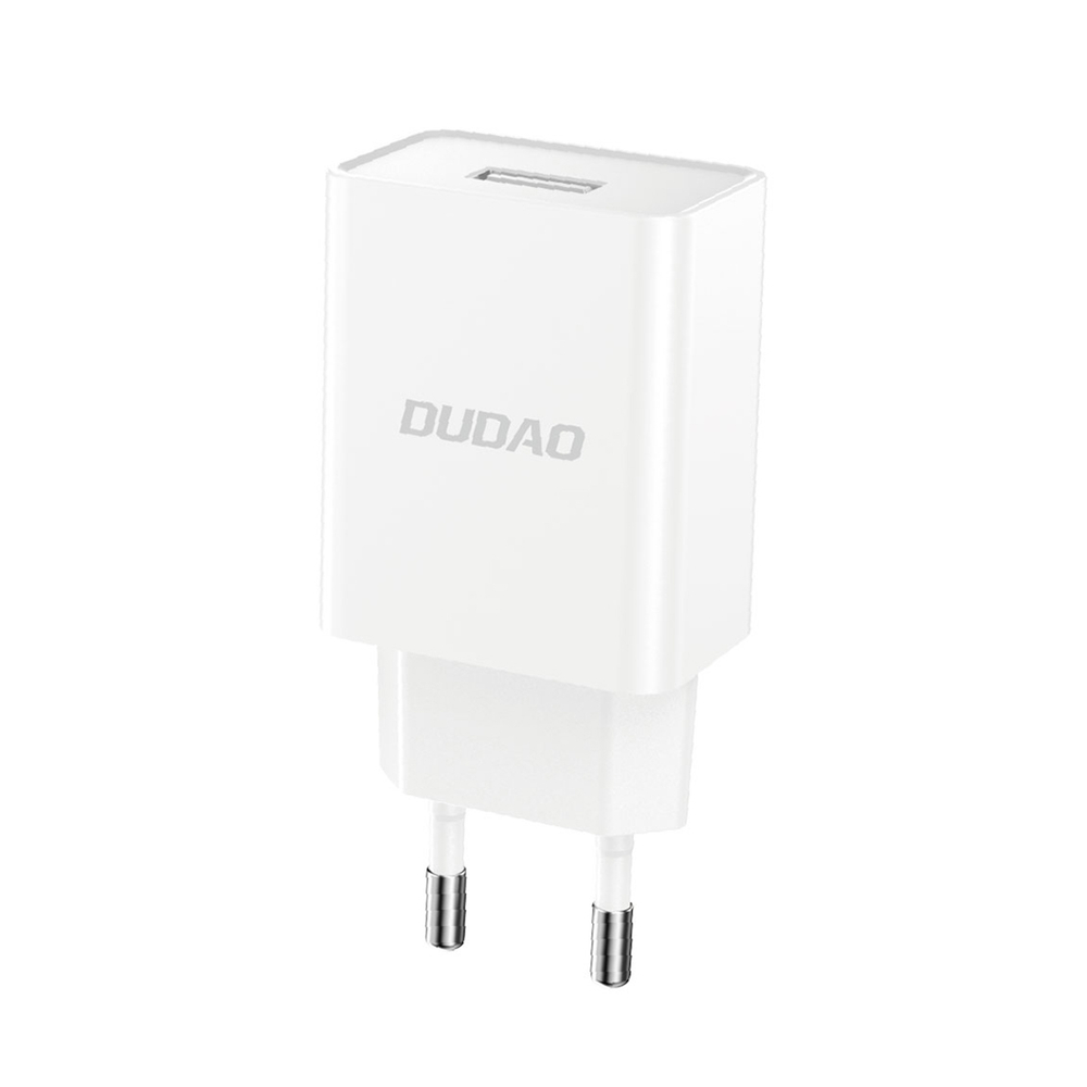 Dudao A4EU USB-A 2.1A wall charger - white + USB-A - micro USB cable (0)