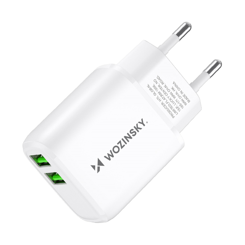 Wozinsky CUWCW 2.4A 2 x USB-A Wall Charger - White (2)