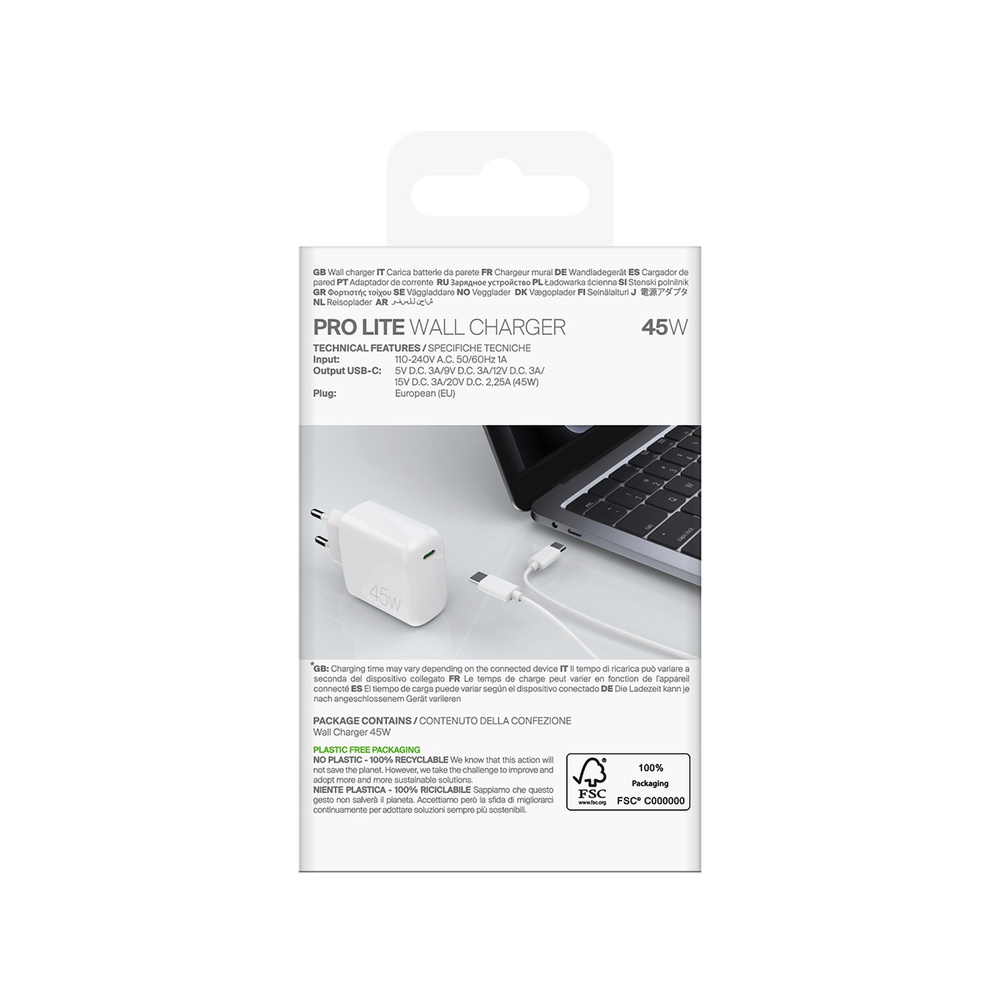 Puro PROLITE 45W USB-C Wall Charger - White (1)