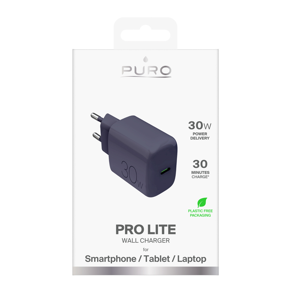 Puro Pro Lite 30W USB-C Wall Charger - Gray (0)
