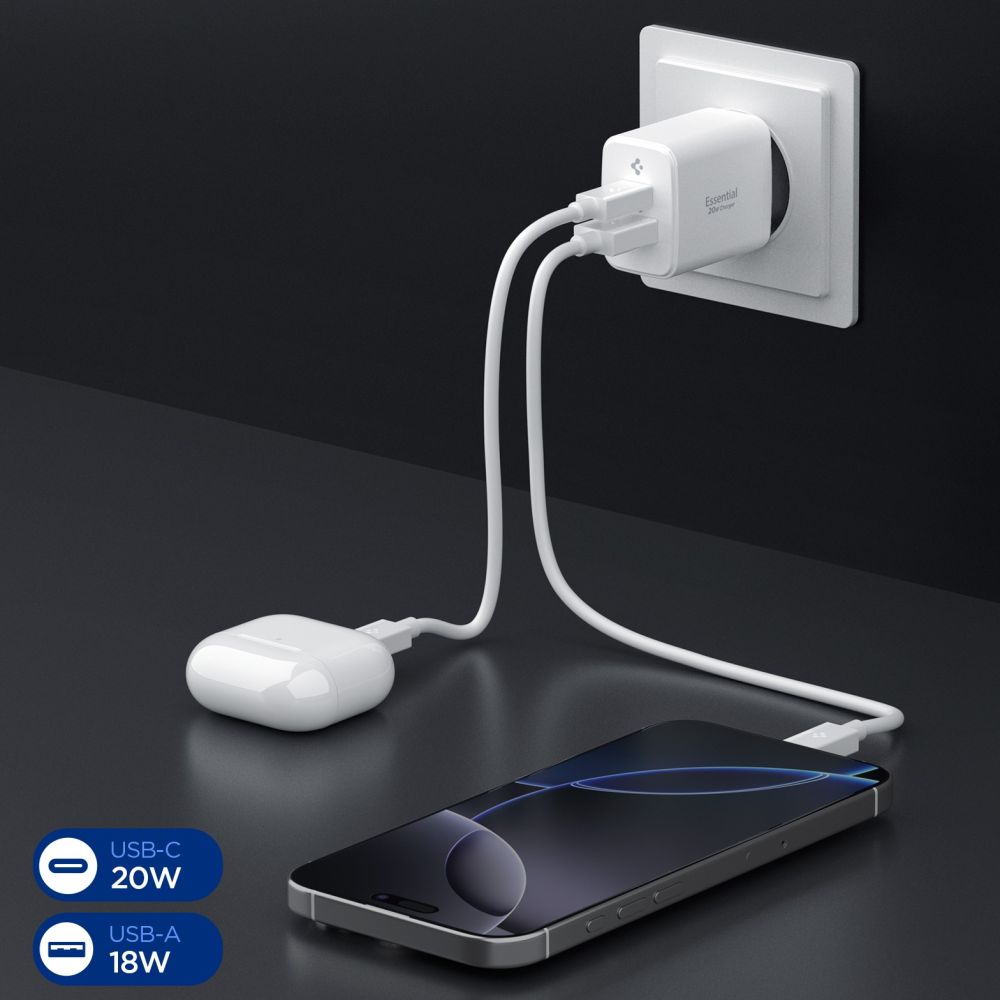 Spigen Essential EE202EU 20W Wall Charger - White (2)