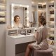 Makeup Vanity with LED Mirror and Lights ModernHome, 3 Color Modes, Adjustable Brightness