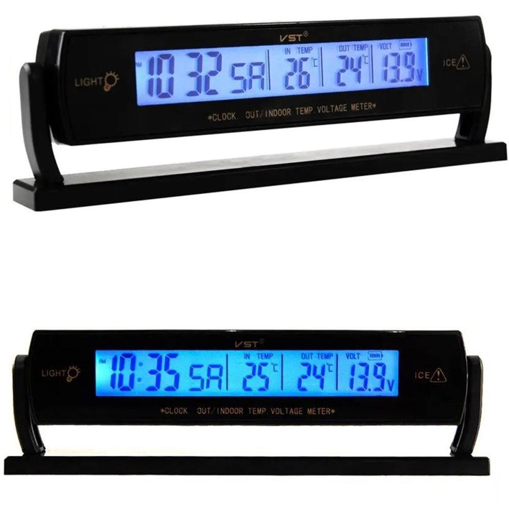 3-in-1 Car Thermometer, Voltmeter, and Digital Clock (0)