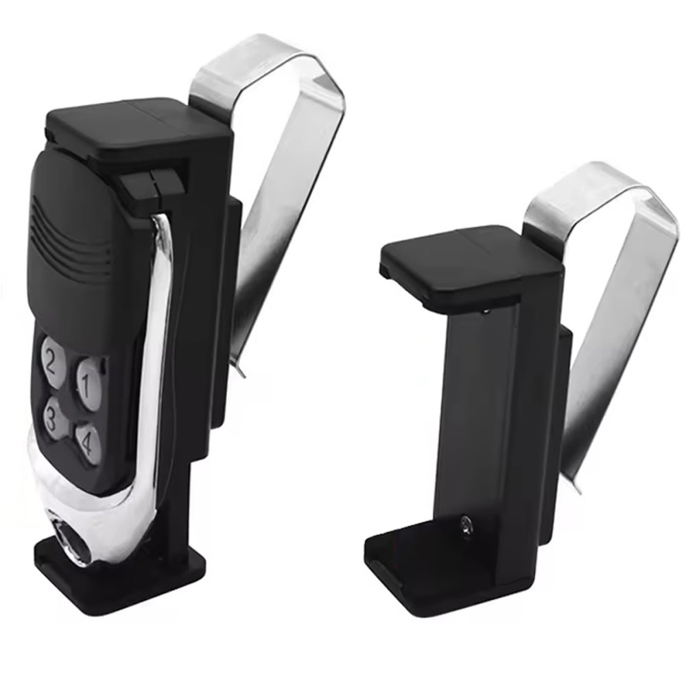 Universal Gate Remote Holder with Sun Visor Clip, Black (2)