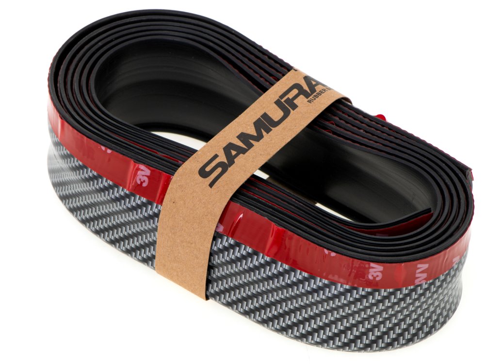 Universal Front Bumper Lip Spoiler Carbon Fiber Look 2.5m, Black (3)