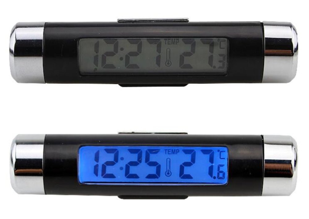 Digital Car Clock and Thermometer with Blue Backlight (0)