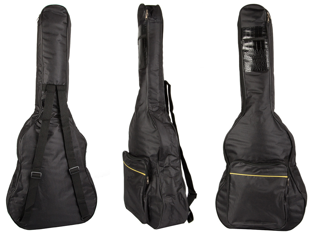 Classical Acoustic Guitar Case with Pockets and Adjustable Straps, Black (3)