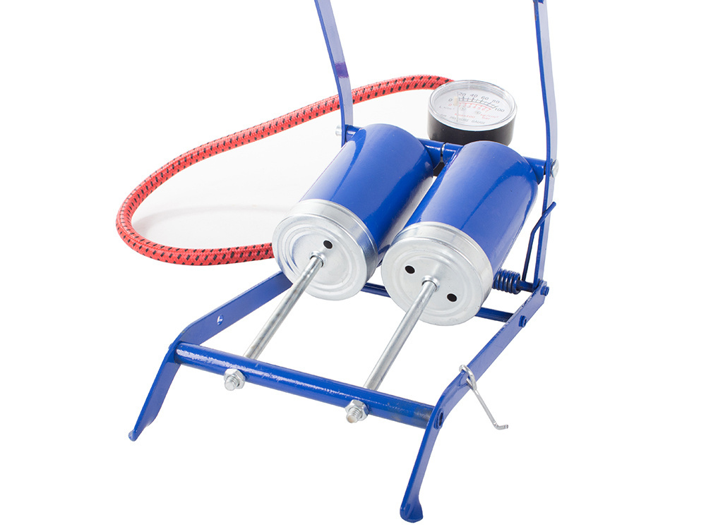 Double Cylinder Foot Pump for Car & Bike Tyres with Pressure Gauge (0)