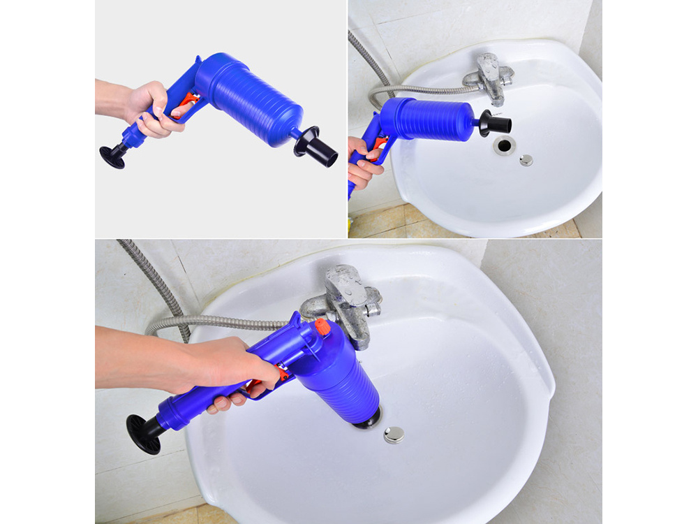 Pipe cleaning gun with 4 nozzles, blue (1)