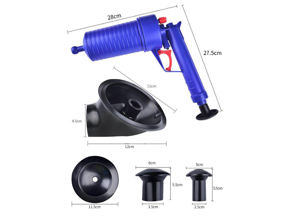 Pipe cleaning gun with 4 nozzles, blue (2)