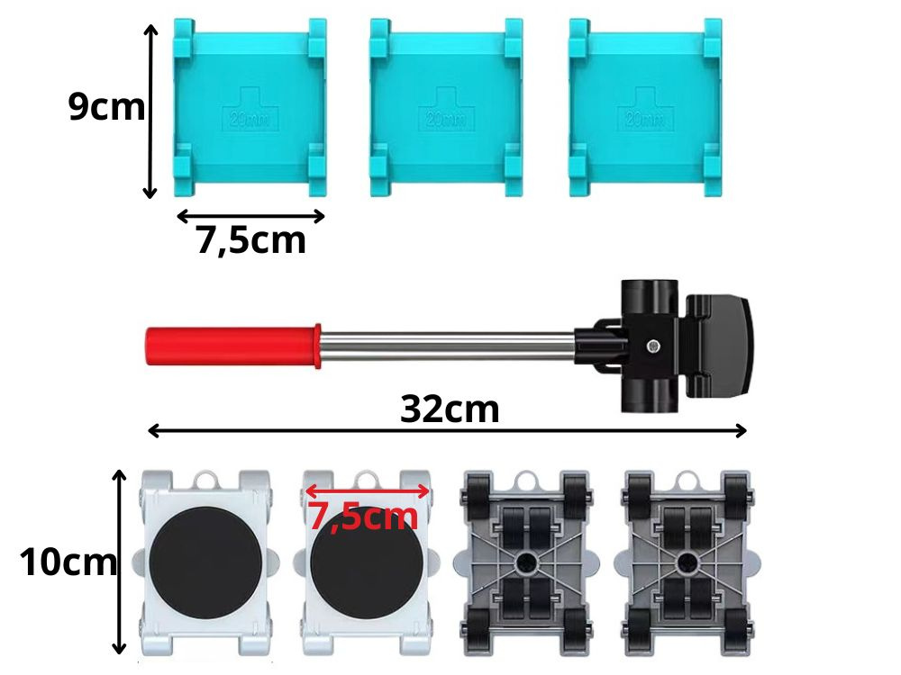 Heavy Duty Furniture Lifter and Mover Tool Set with 4 Rollers 150 kg (0)