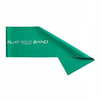 4Fizjo FLAT BAND Flexible Rubber Training Fitness Tape 2m x 15cm, Green