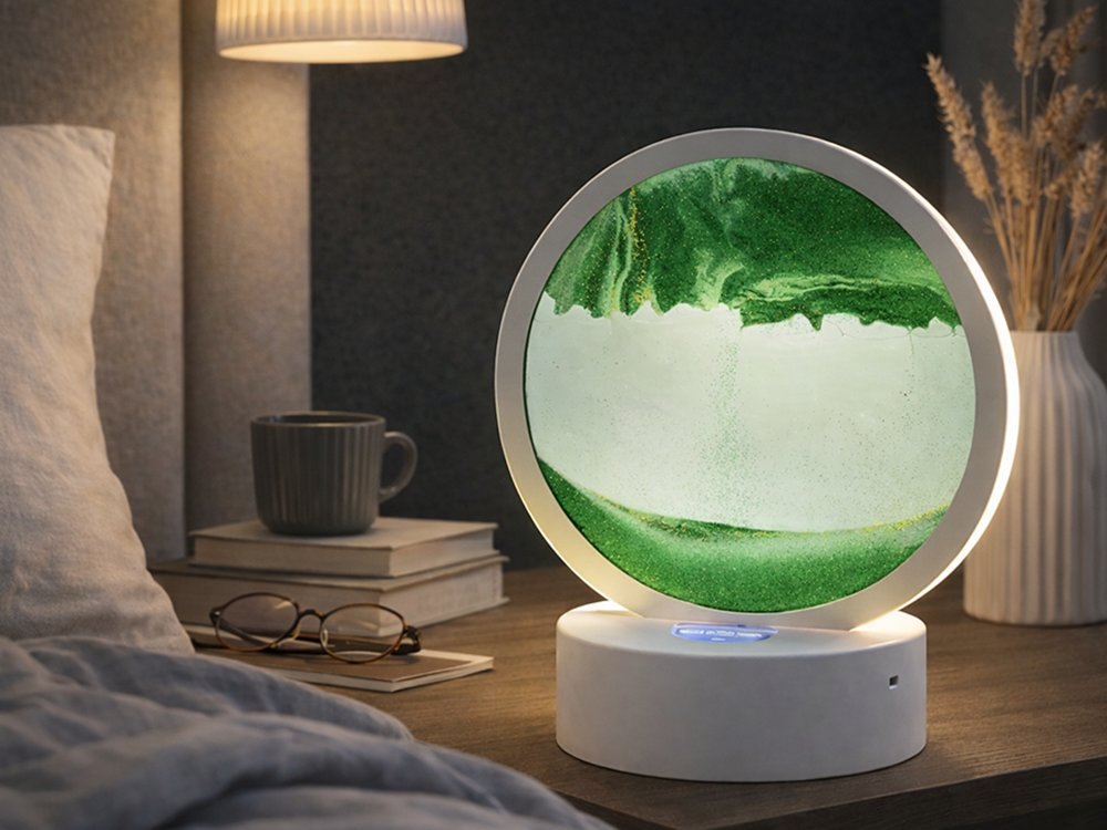 3D Moving Sand Art Desk Lamp LED USB, RGB (3)