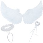 Ruhhy Angel Costume Set with Wings, Halo and Wand 26478, White