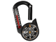 Magnetic Carabiner Compass with Thermometer for Survival, Black