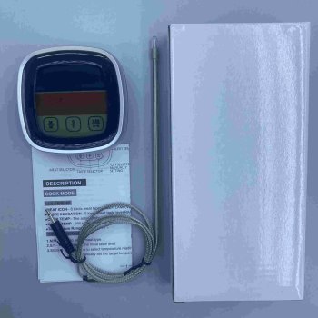 Digital Meat Thermometer with Probe and Touchscreen, White