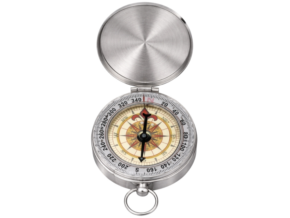 Pocket Fluorescent Compass for Hiking and Survival, Silver (1)