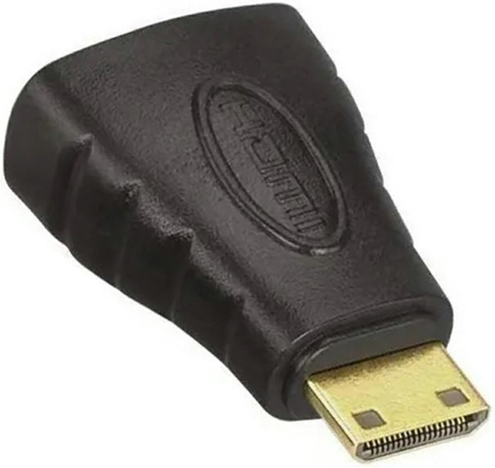 Gold-Plated HDMI to Mini HDMI Adapter, Black (1)