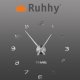 Large DIY 3D Wall Clock with Mirror Effect Ruhhy 22143, Silver