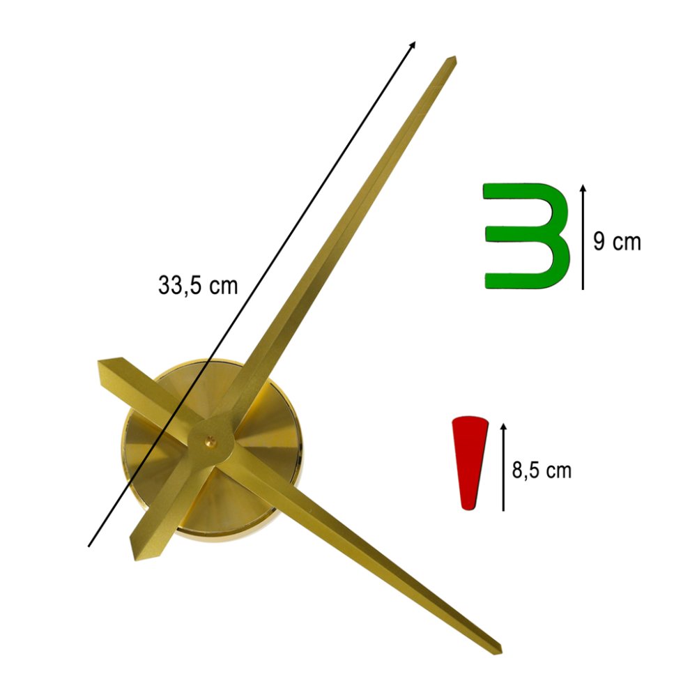 DIY Frameless Wall Clock Adjustable 80-90 cm, Multicolor with Gold Hands (0)