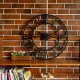 Large Metal Wall Retro Clock with Roman Numerals, Black, 47.5 cm
