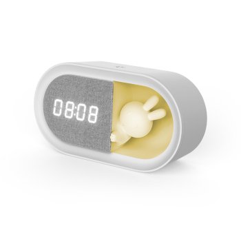 Kids Alarm Clock with Bunny Night Light Forever Light PURE FNL-05 INGRID, White