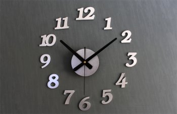 Sienas Pulkstenis Konstruktors 130cm, Sudraba | Stylish wall clock DIY