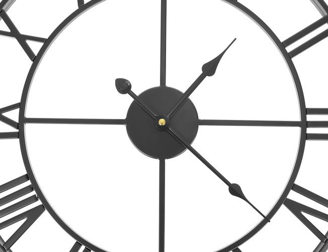 Large Metal Wall Retro Clock with Roman Numerals, Black, 47.5 cm (4)