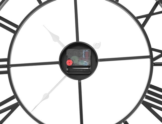 Large Metal Wall Retro Clock with Roman Numerals, Black, 47.5 cm (6)