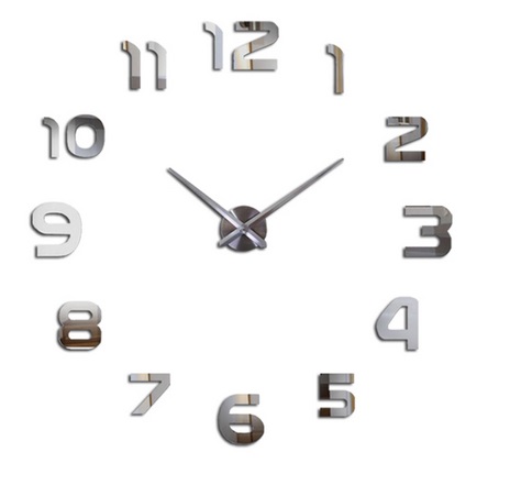 Stylish Wall Clock DIY 80-120 cm, Silver (6)
