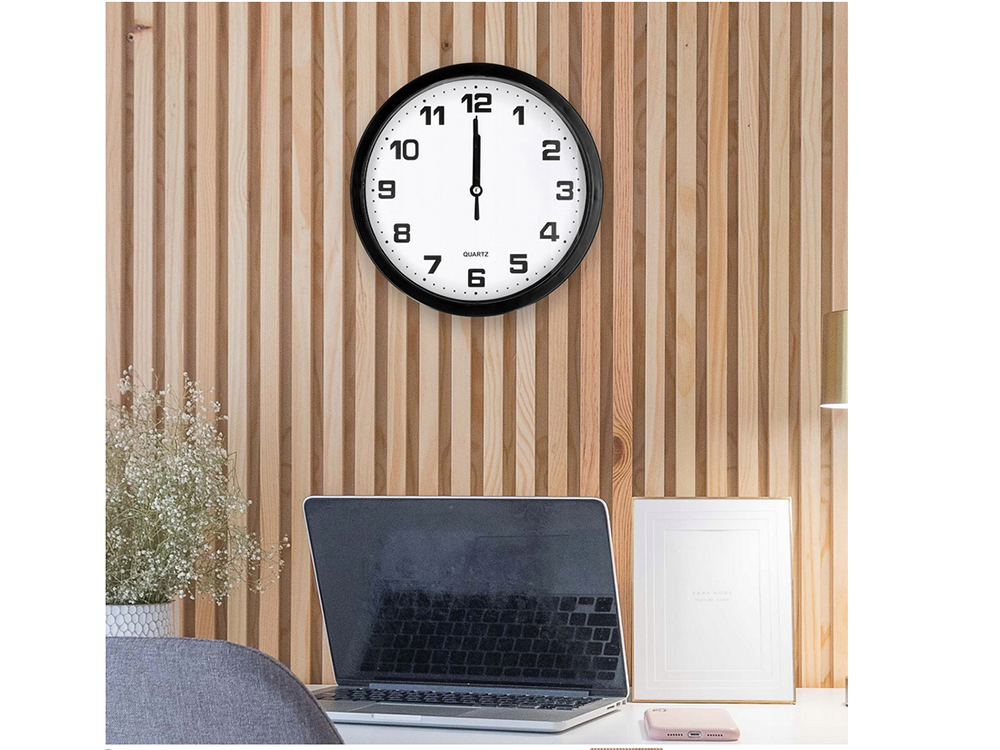 Wall Silent Round Clock 20 cm, Black (3)