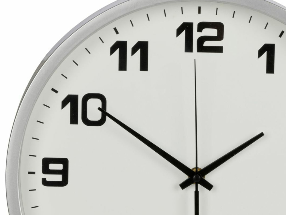 Wall Silent Round Clock 30 cm, Silver (3)